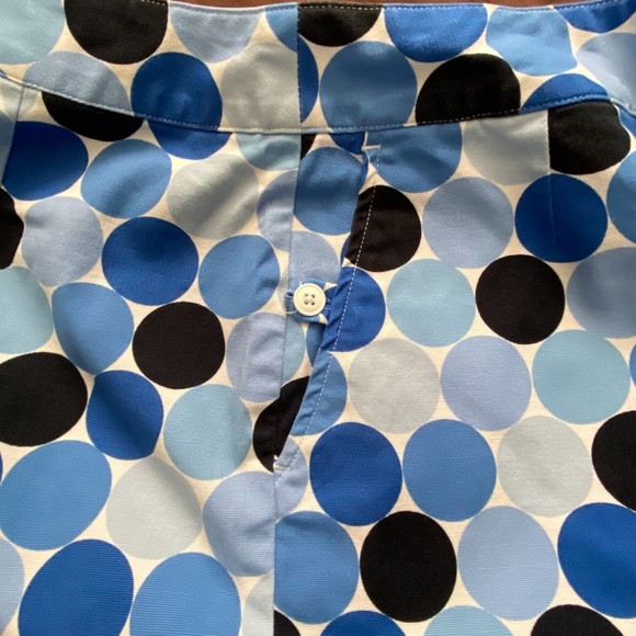 Talbots Stretch Polka Dots Pencil Skirt Size 10 Blue - Picture 3 of 5